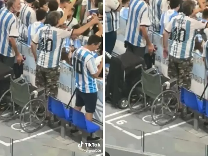 Hinchas de Argentina se levantan en silla de ruedas