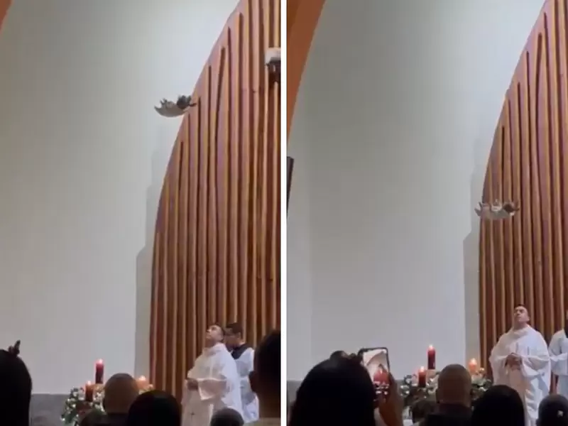 Iglesia simuló llegada del niño Dios bajando desde el cielo en Risarad | RCN Radio Iglesia simuló llegada del niño Dios bajando desde el cielo en Risarad | RCN Radio