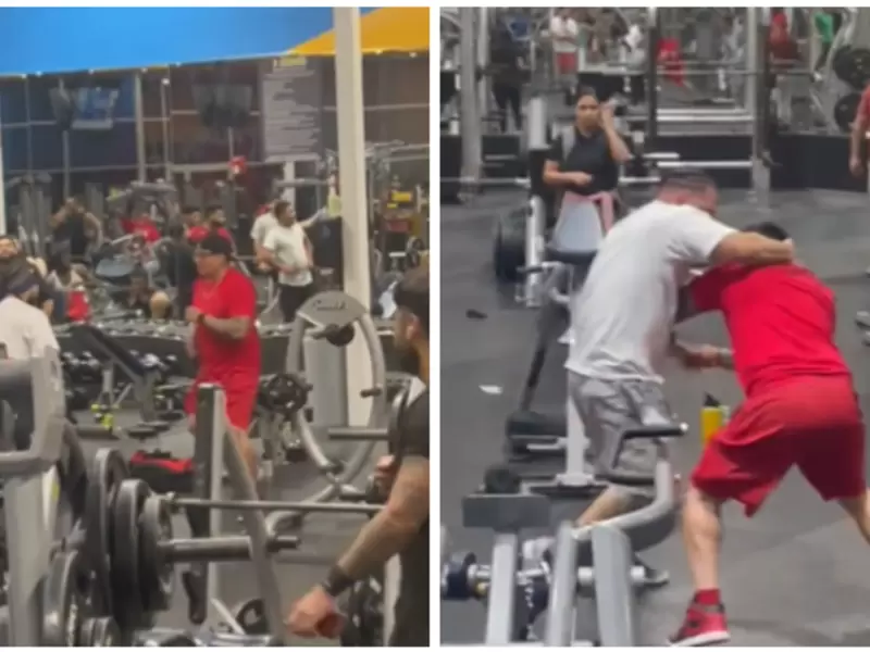 Pelea en gimnasio Pelea en gimnasio
