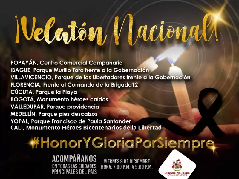 Este viernes habrá velatón en homenaje a militares asesinados en el Cauca