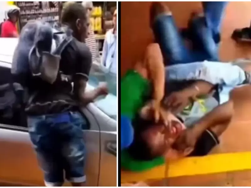 Lo sorprendieron robando, lo cogieron a golpes y terminó pidiendo ayuda a su mamá: "Ay amá"