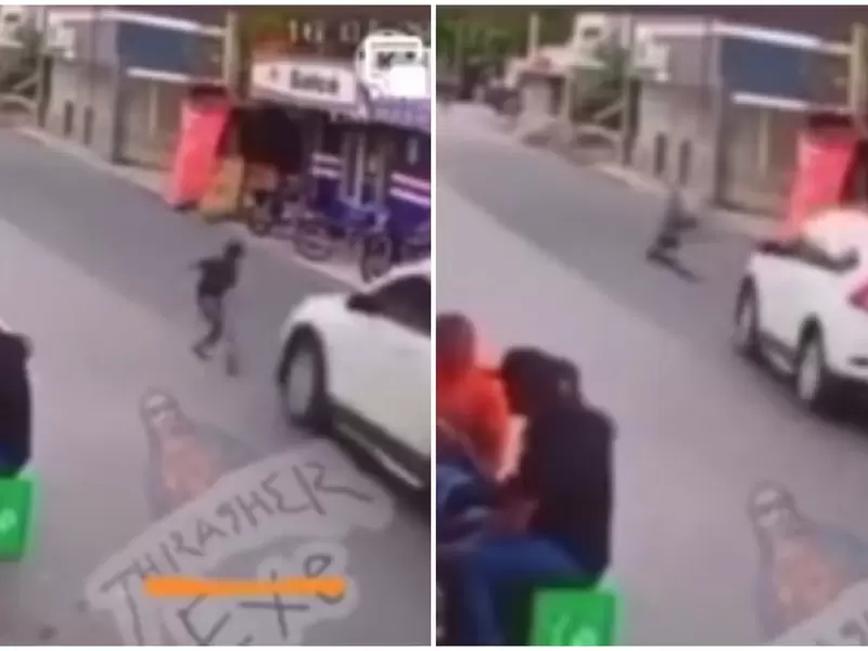 Joven fue atropellado por una camioneta y se levantó como si nada Joven fue atropellado por una camioneta y se levantó como si nada