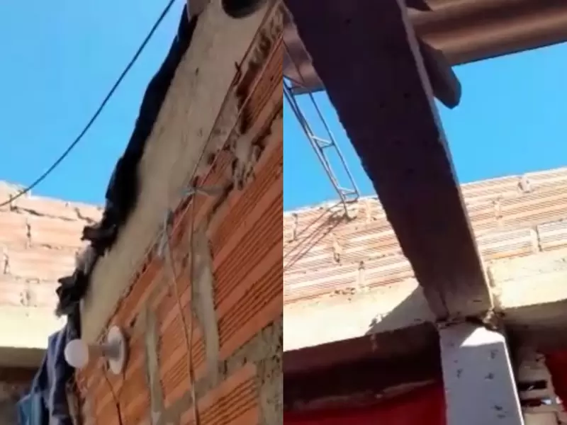 Avión voló techo