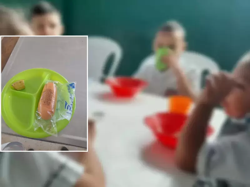 Alimentación escolar que recibieron niños en Córdoba: un pan y banano Alimentación escolar que recibieron niños en Córdoba: un pan y banano