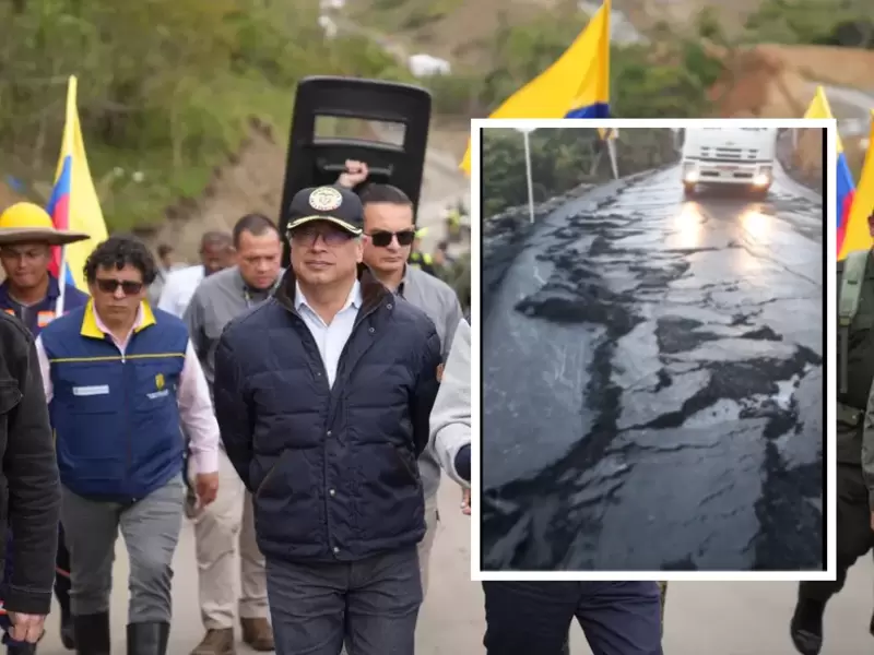 Vía inaugurada por el Gobierno hace cuatro días en Cauca ya está agrietada Vía inaugurada por el Gobierno hace cuatro días en Cauca ya está agrietada