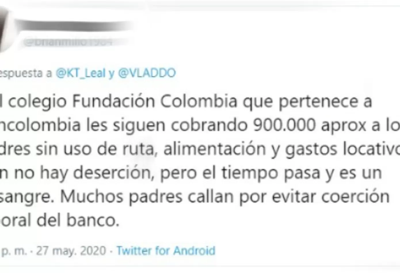 Denuncias de Padres de Familia a través de Twitter