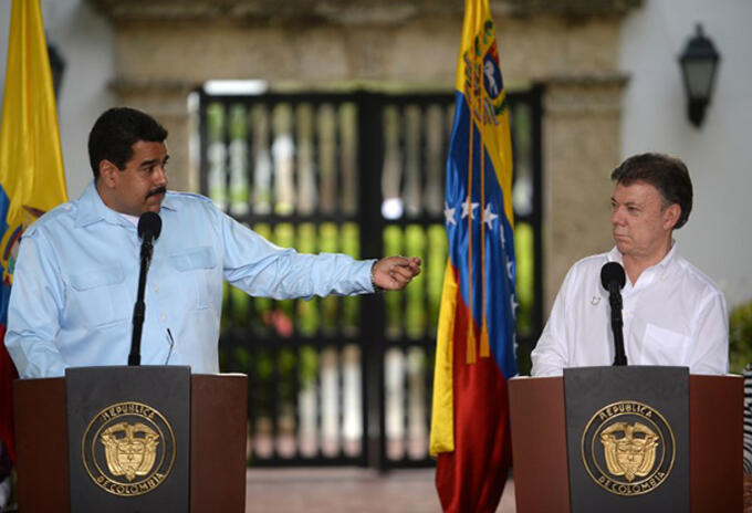 Presidente de Venezuela Nicolás Maduro y Presidente de Colombia Juan Manuel Santos. Presidente de Venezuela Nicolás Maduro y Presidente de Colombia Juan Manuel Santos.