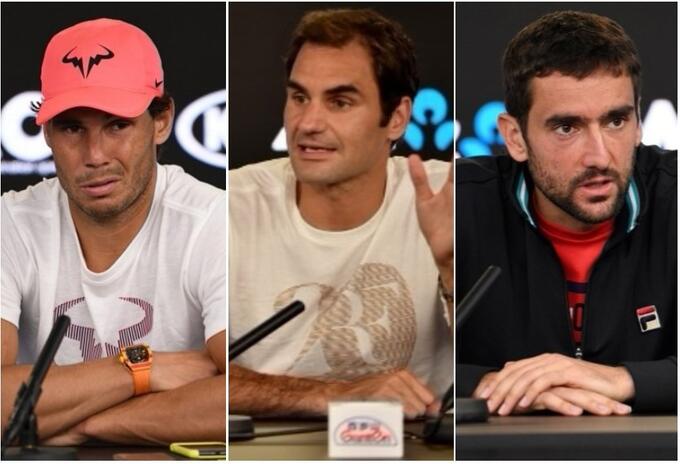 Nadal, Federer y Cilic Nadal, Federer y Cilic